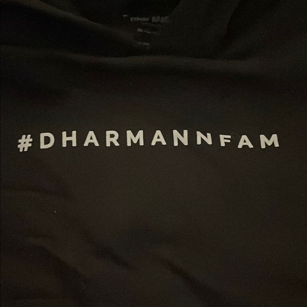 Kids Black Hoodie with #DHARMANNFAM Design